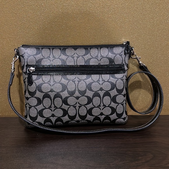 Coach Signature Monogram Large Messenger Crossbody Bag - Picture 3 of 12
